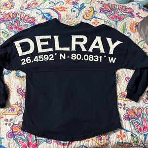 Delray Beach, FL Coordinates Vintage Oversized  Long Sleeve Spirit Tee Size: XS